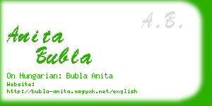 anita bubla business card